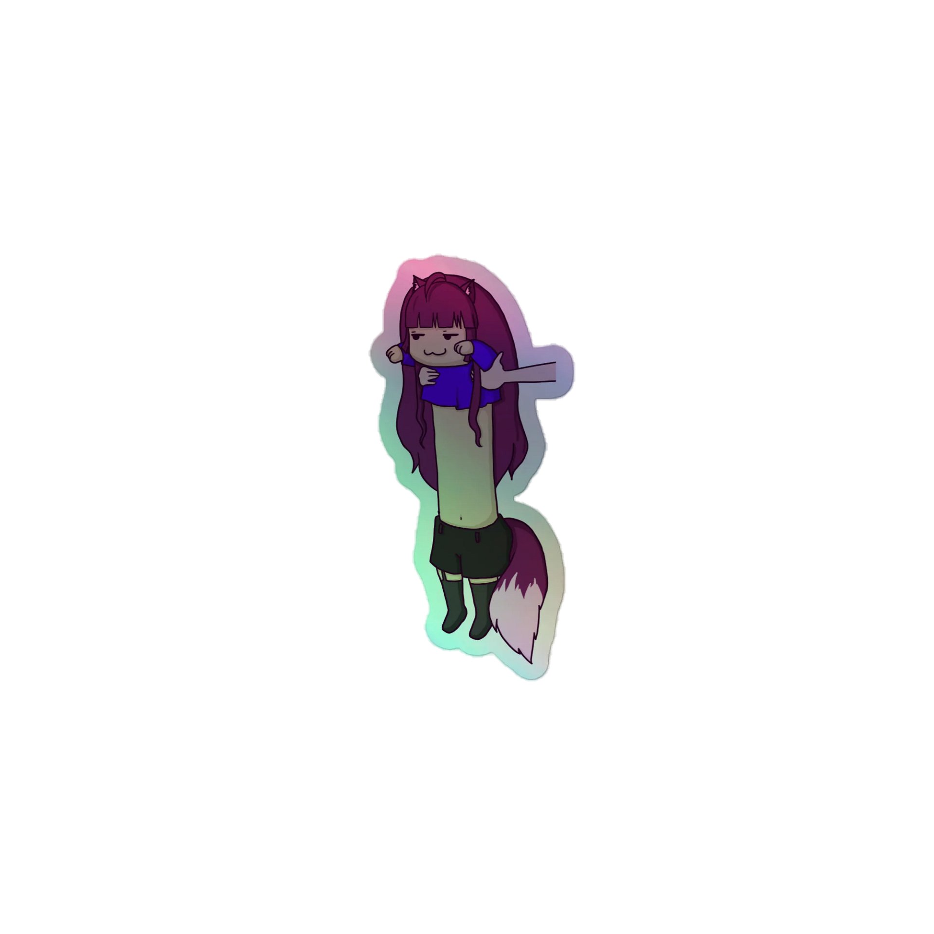 Holo hyper Long "Cat" Sticker product image (1)