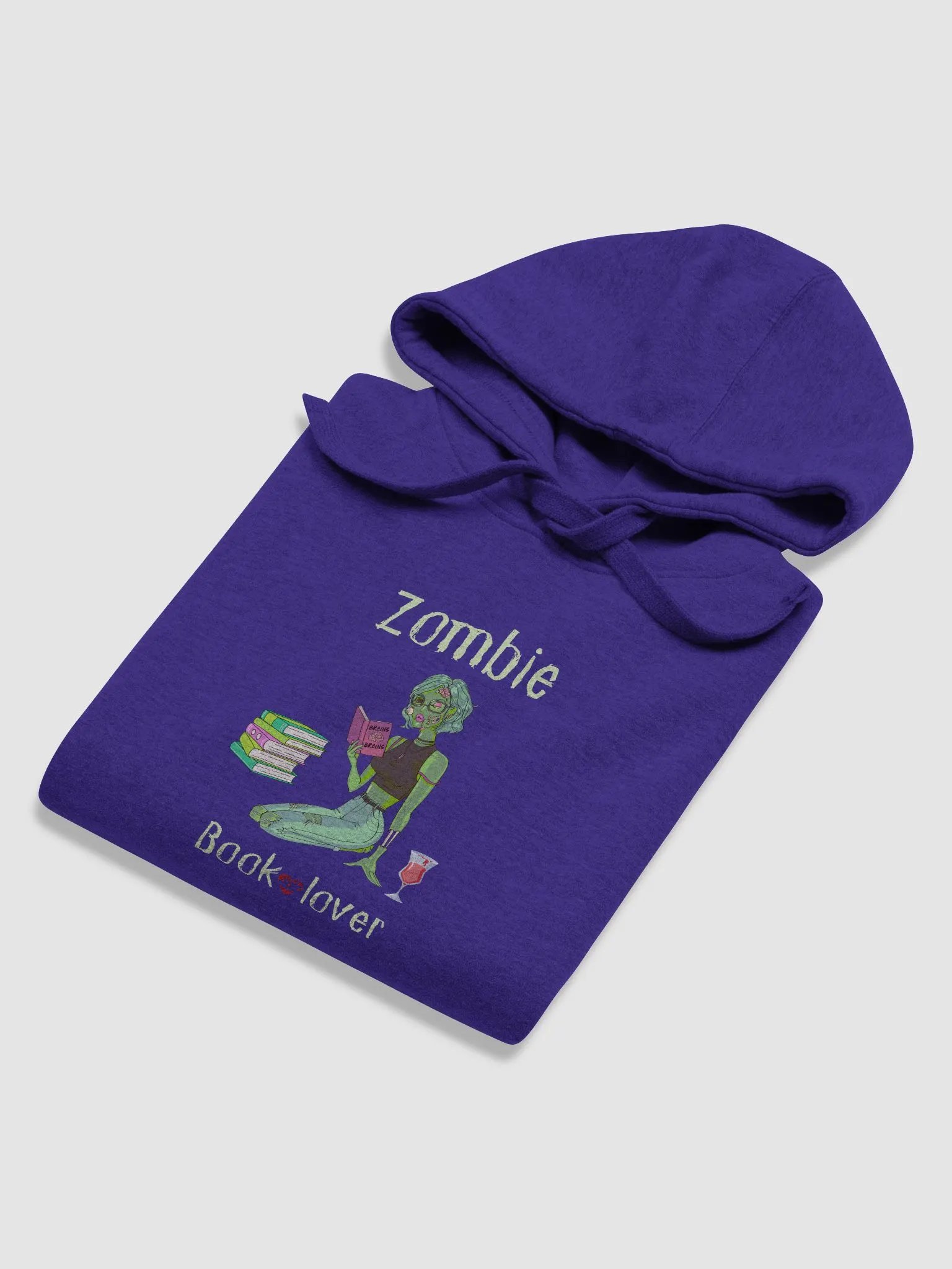Zombie Book Lover Purple Unisex Hoodie product image (6)