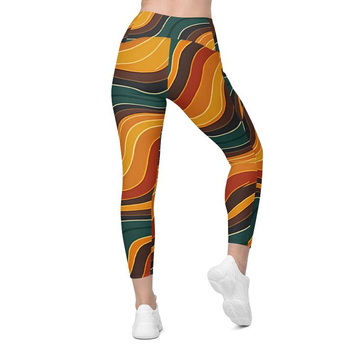 Barry Grady 'Flowing Waves' Crossover Leggings with Pockets product image (2)