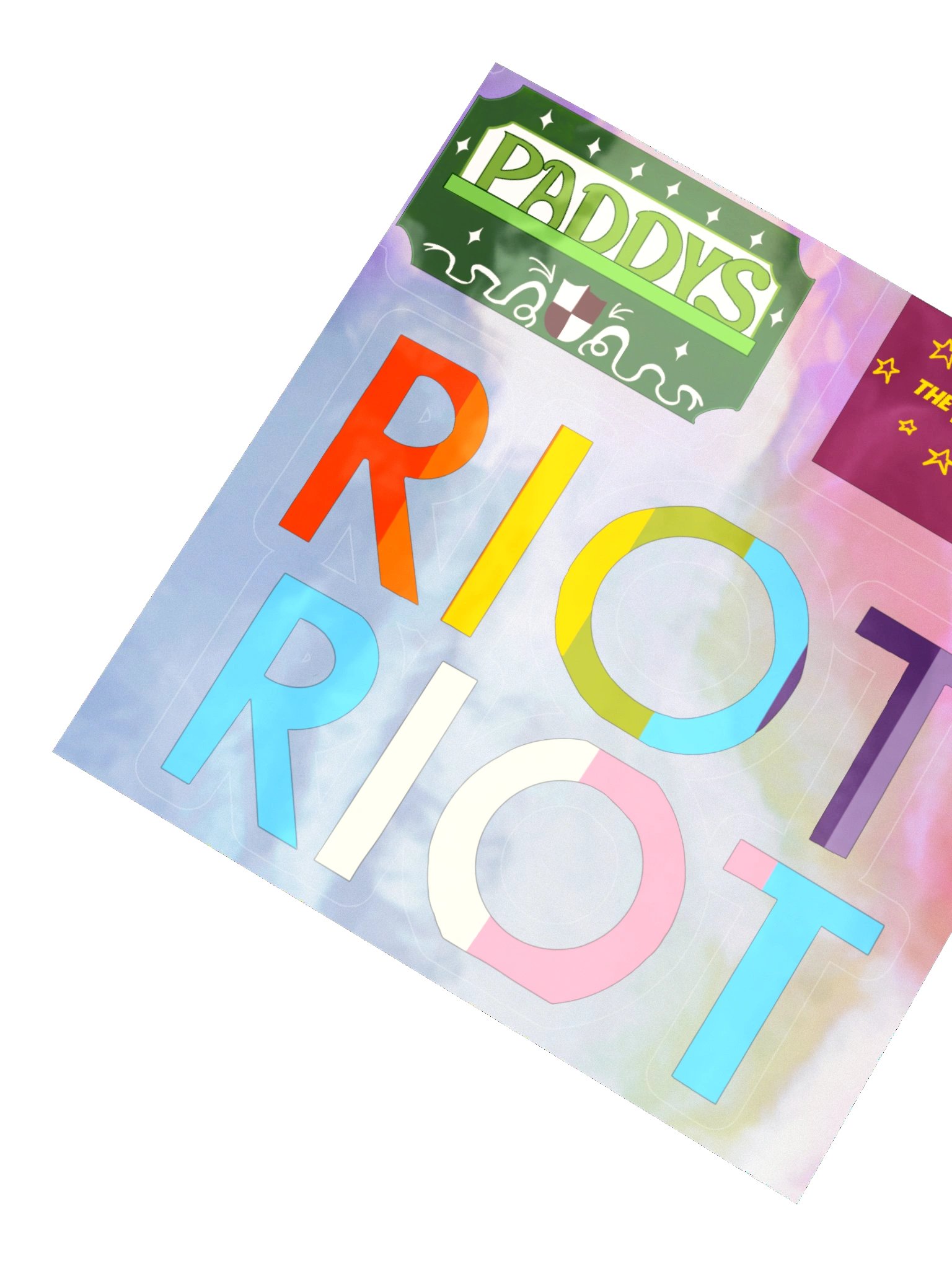 PADDYS Riot Riot Philly Holographic Sticker Sheet product image (3)