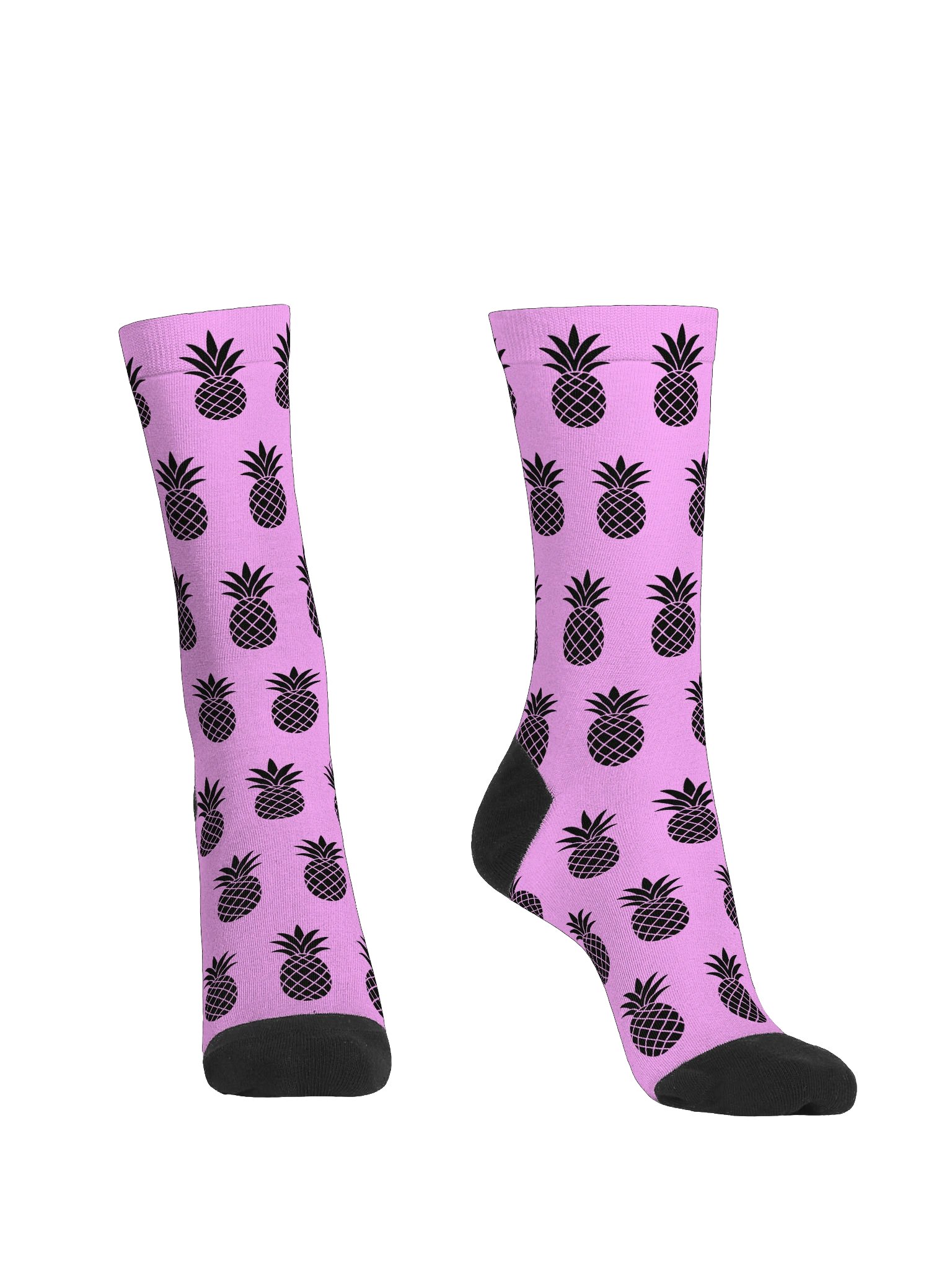 Light Pink & Black Lucky Pineapple™ Unisex Socks product image (2)