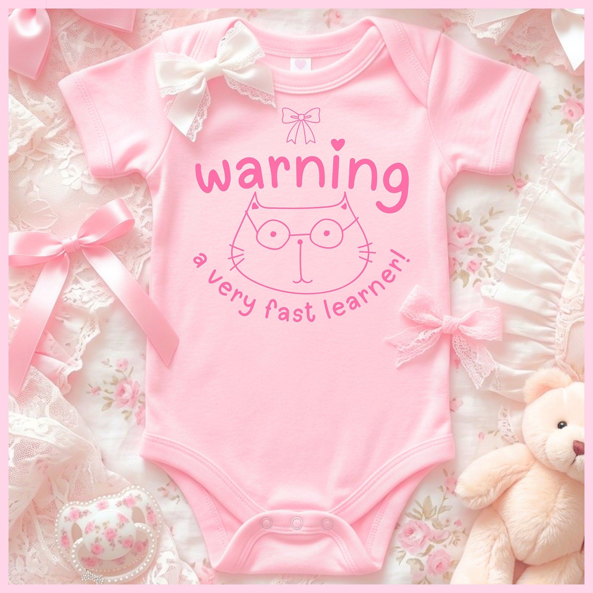 warning: a very fast learner Onesie product image (1)