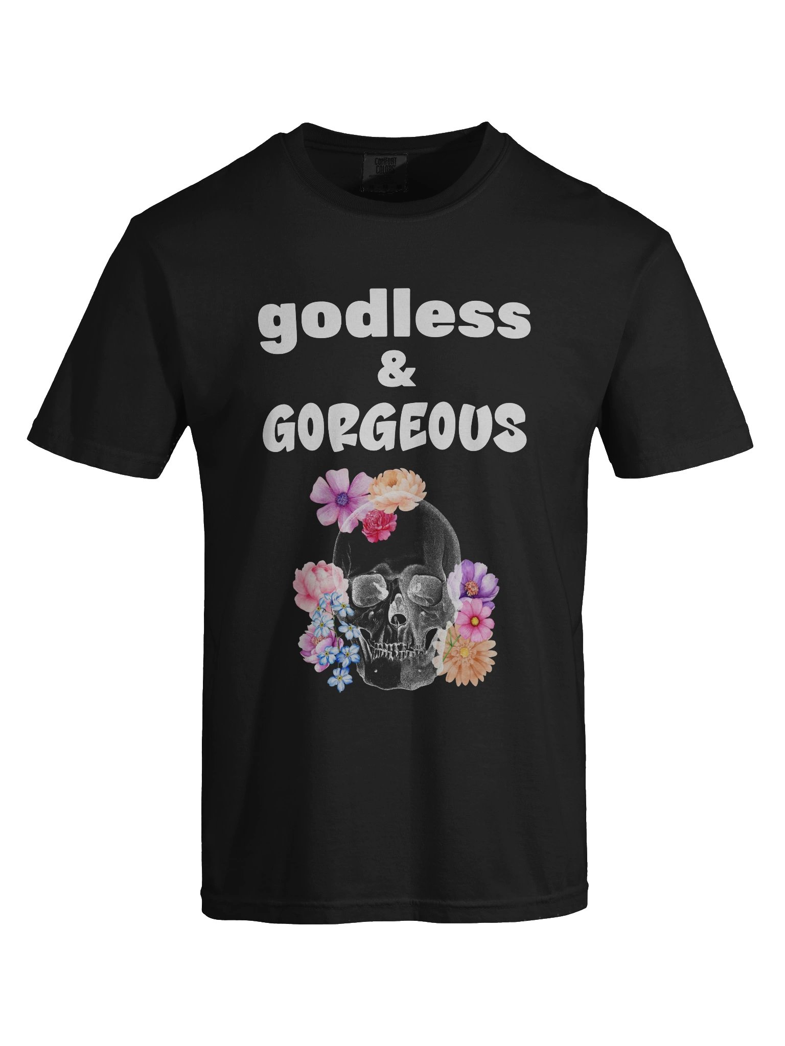 Godless & Gorgeous black heavyweight t-shirt product image (7)