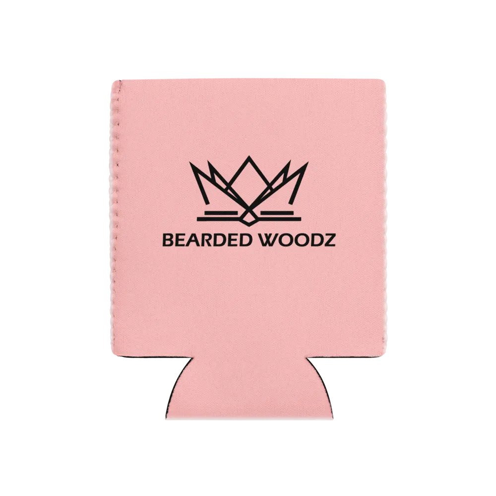 Coozie Can Cooler (Design: Bearded Woodz) Pink product image (1)