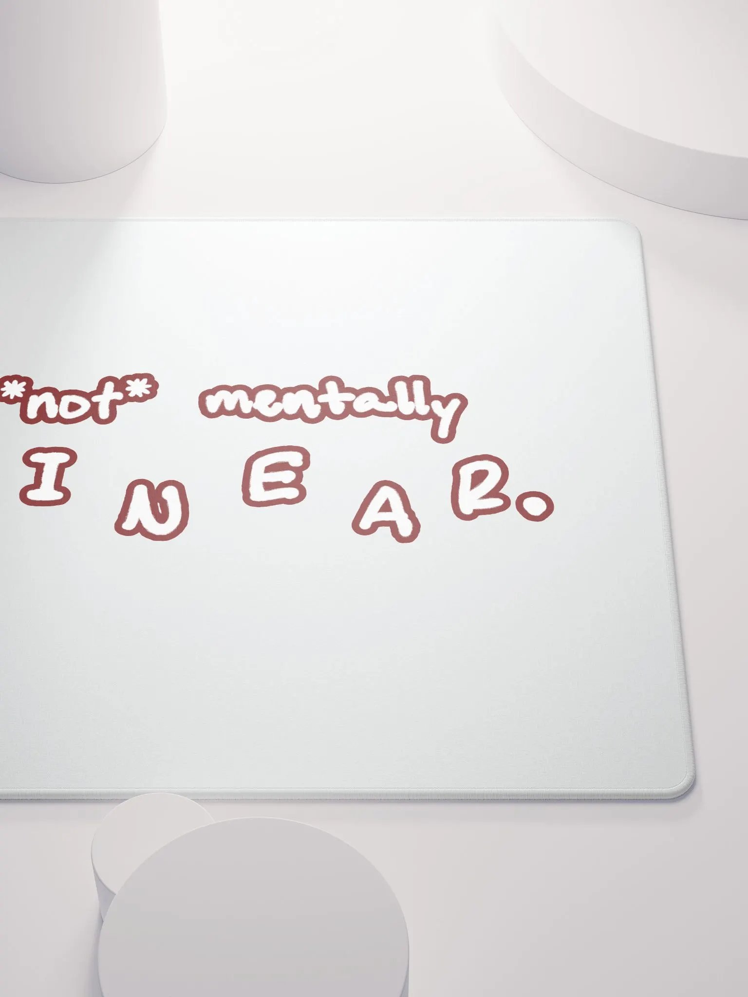 *not* mentally linear (lined design, #6D1616) mouse pad product image (5)