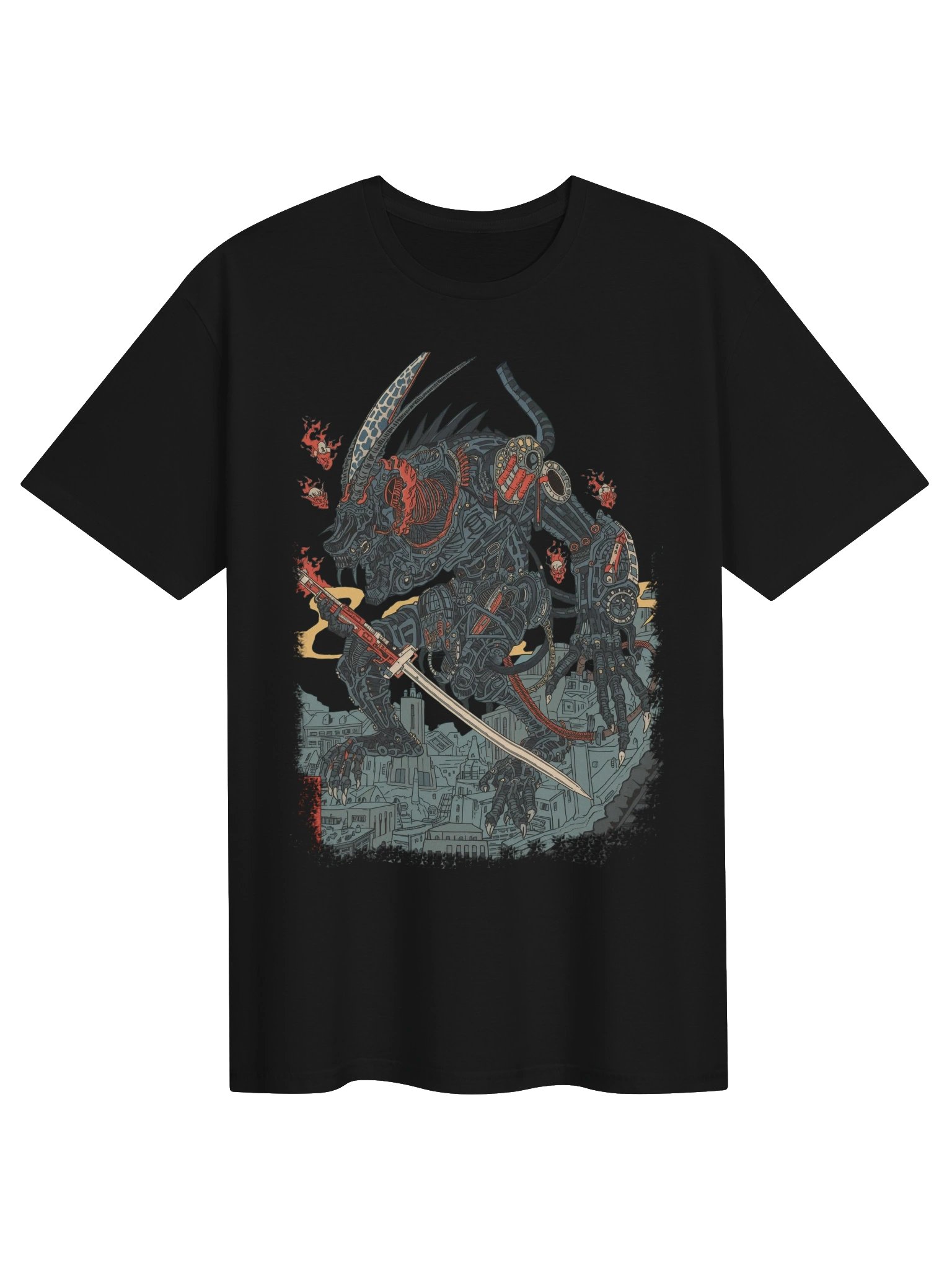 Mecha Demon Over City T-Shirt product image (1)