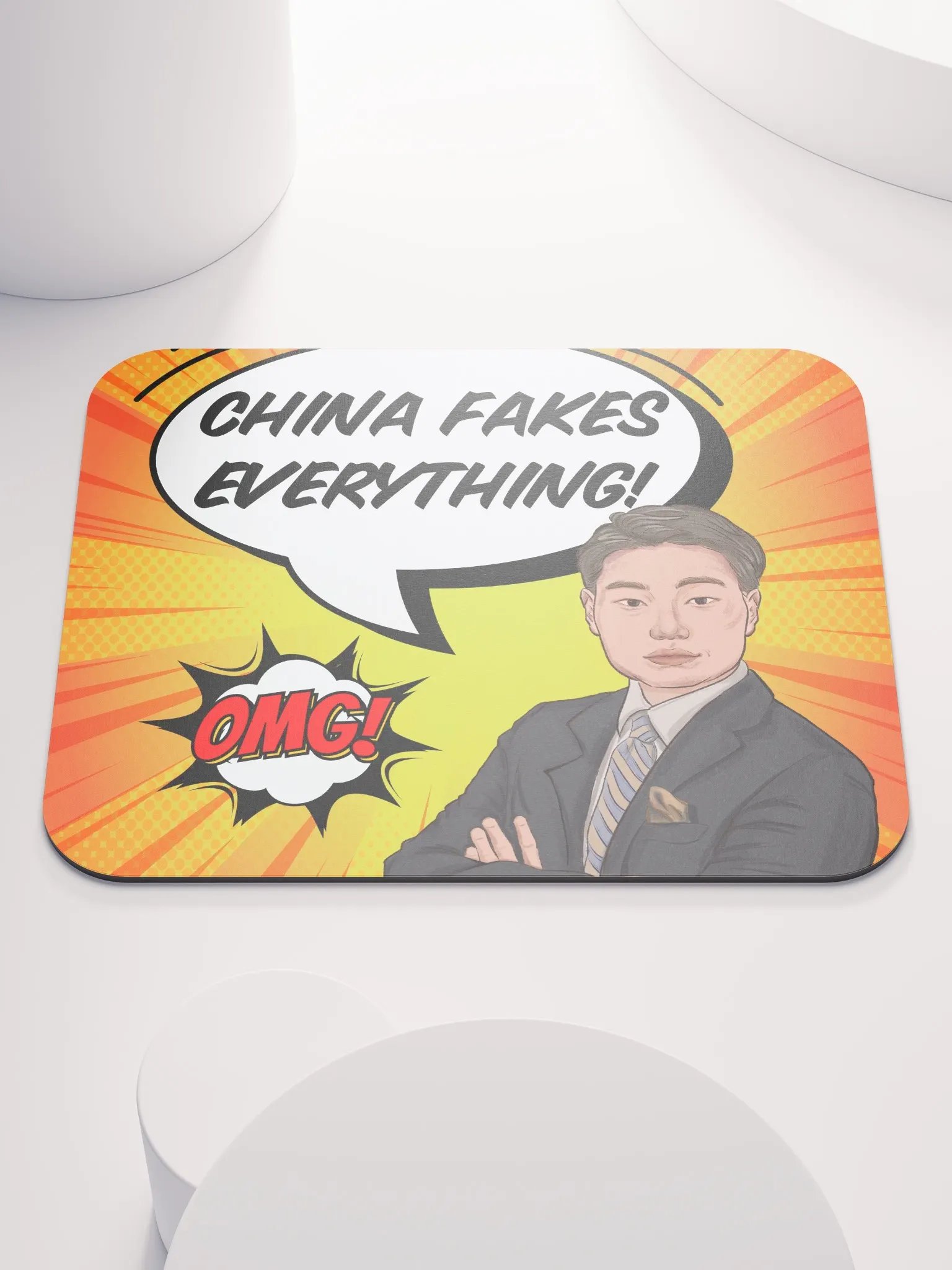 “China Fakes Everything” Classic Mouse Pad product image (1)