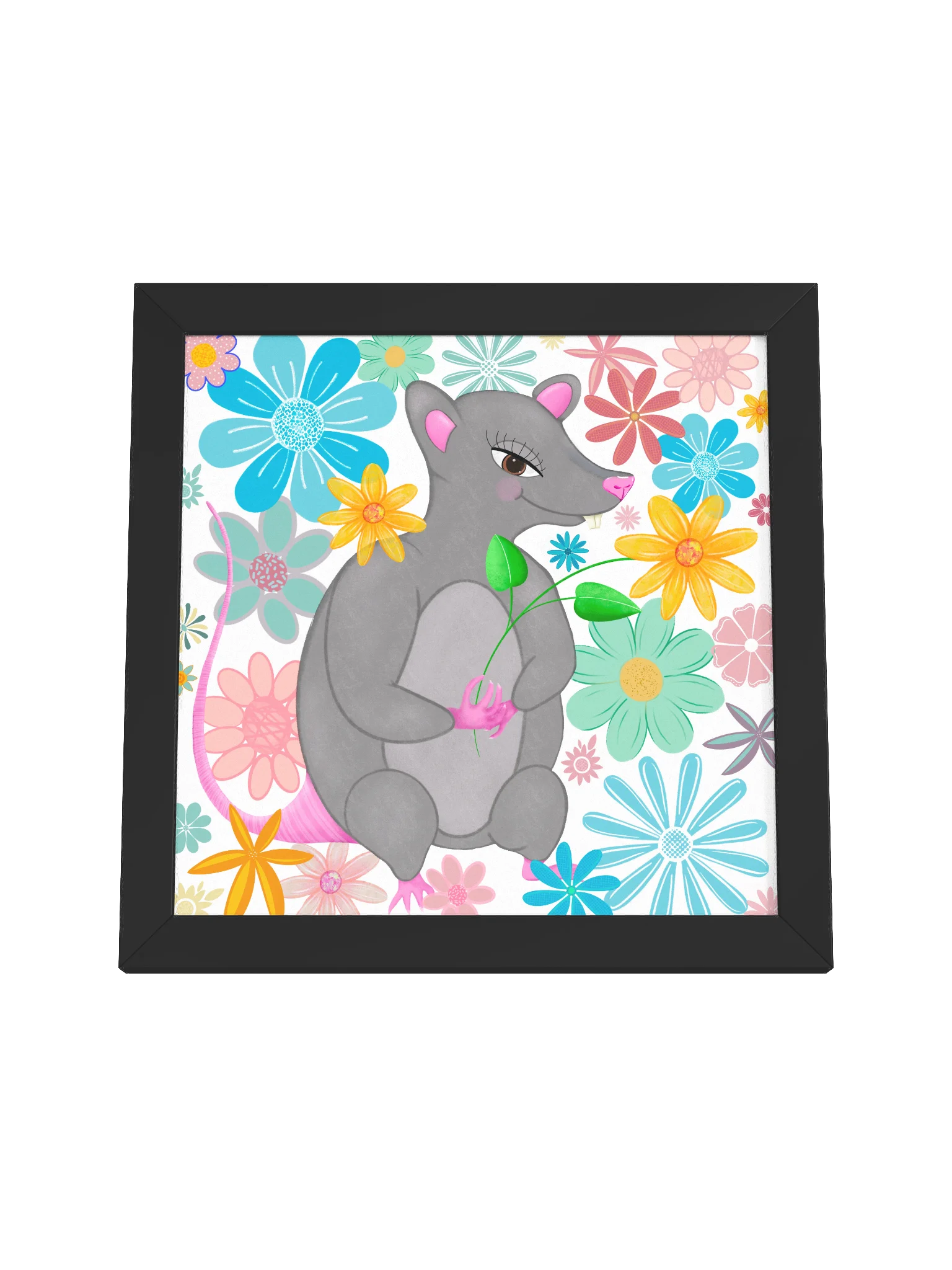 Floral Mouse Whimsy Framed Poster product image (3)