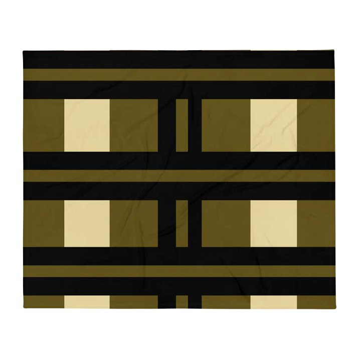 Beige And Brown With Black Stripes Throw Blanket product image (2)