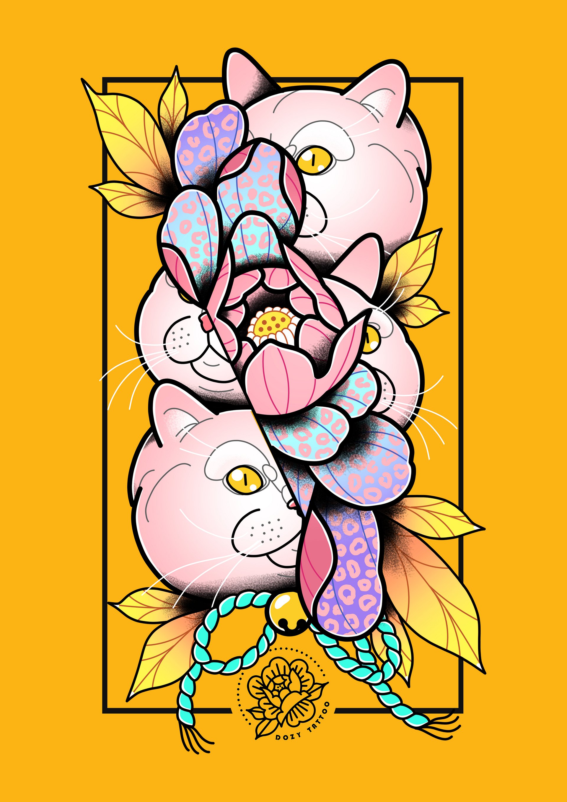 Cat Stack Print product image (1)