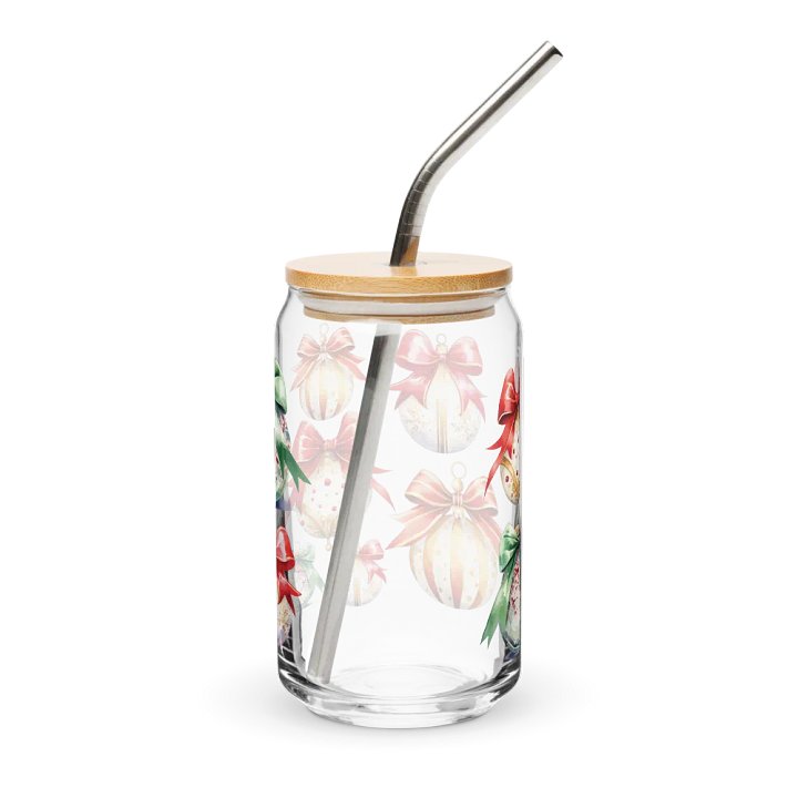 Festive Bow Glass Can Sipper product image (2)