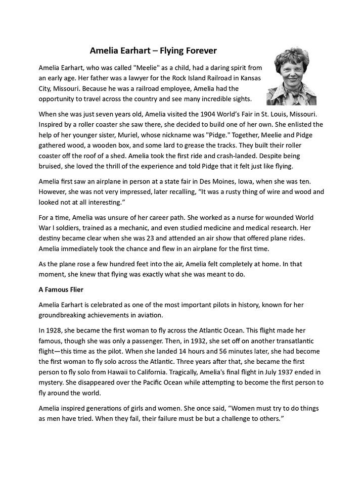Amelia Earhart - Inspiring Females. product image (2)
