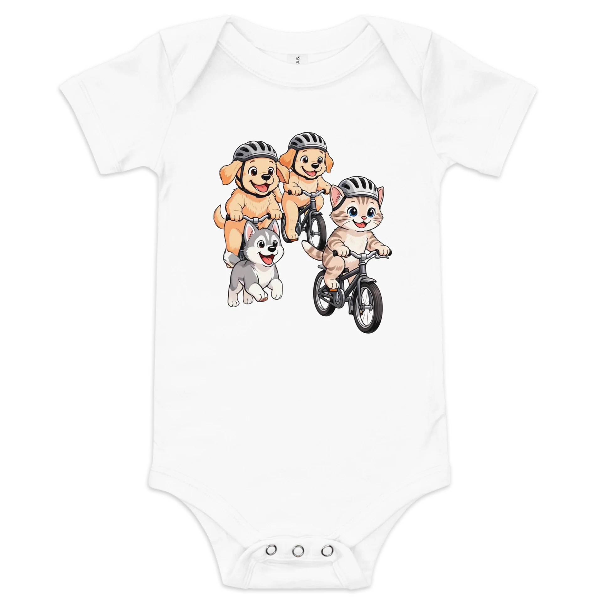 Kitten & Puppy Baby Bikers Onsie product image (1)