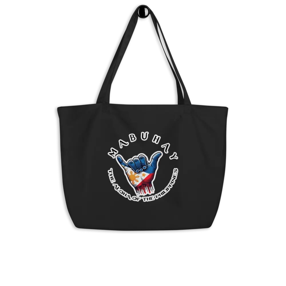 MABUHAY THE ALOHA OF THE PHILIPPINES WIDE TOTE BAG - SHAKA HANG LOOSE VIBES FOR YOUR JOURNEY product image (5)