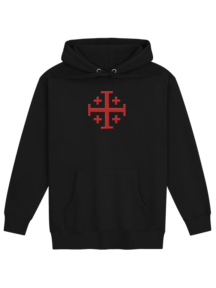 Crusader Cross Hoodie, Jerusalem Cross Embroidered Hoodie, Christian Gifts for Men, Knights Templar product image (8)