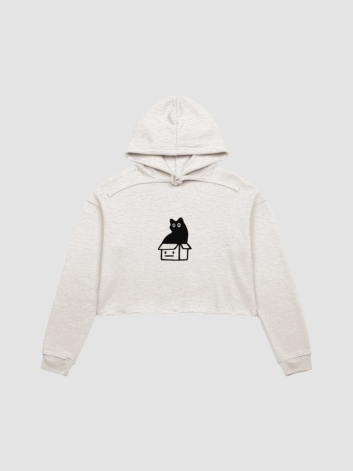 Cartoon Black Cat in a Box Crop Hoodie product image (4)