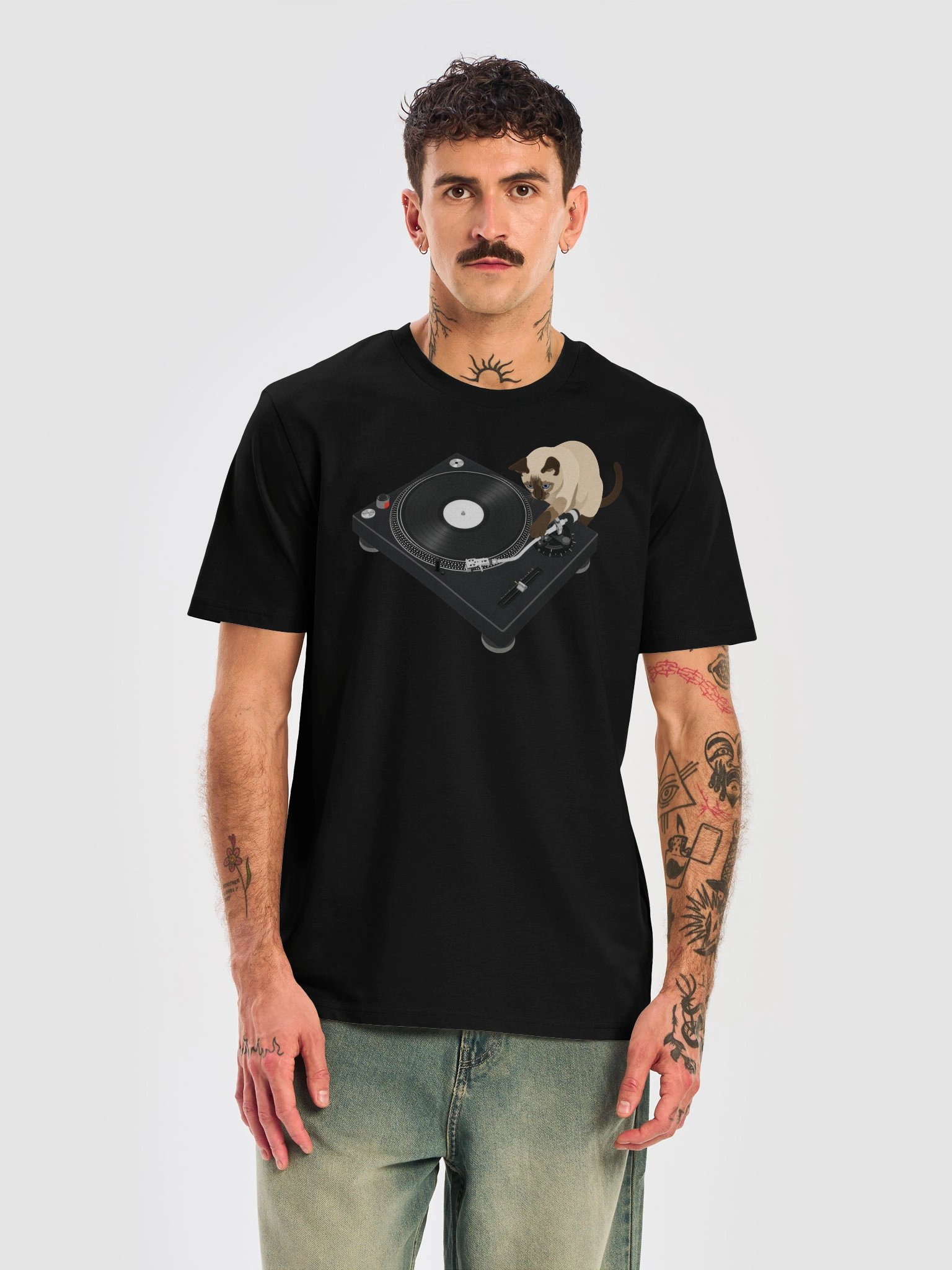 DJ Turntable Siamese Vintage T-shirt product image (4)