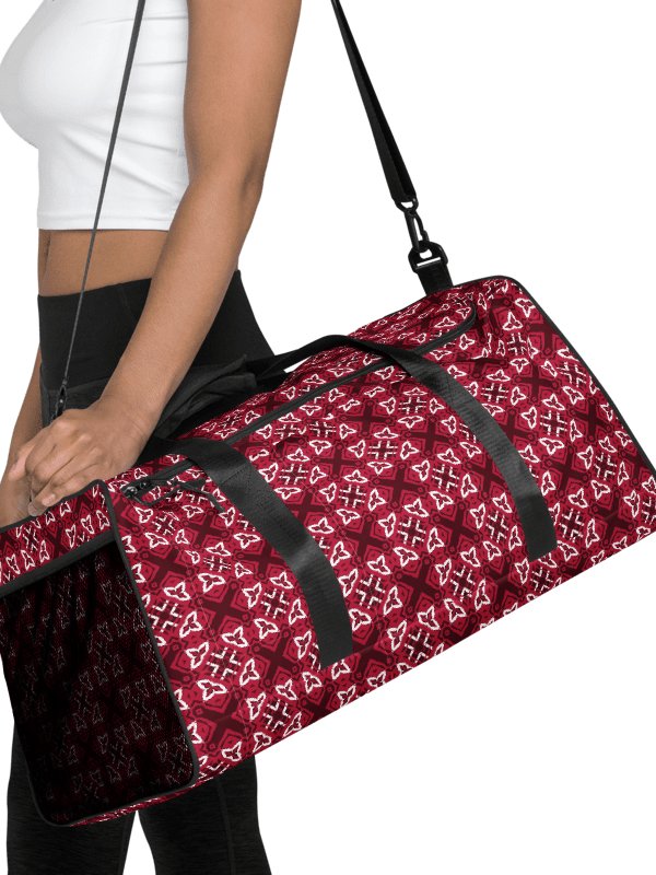 Crimson Geometric Symmetry Duffle Bag product image (11)