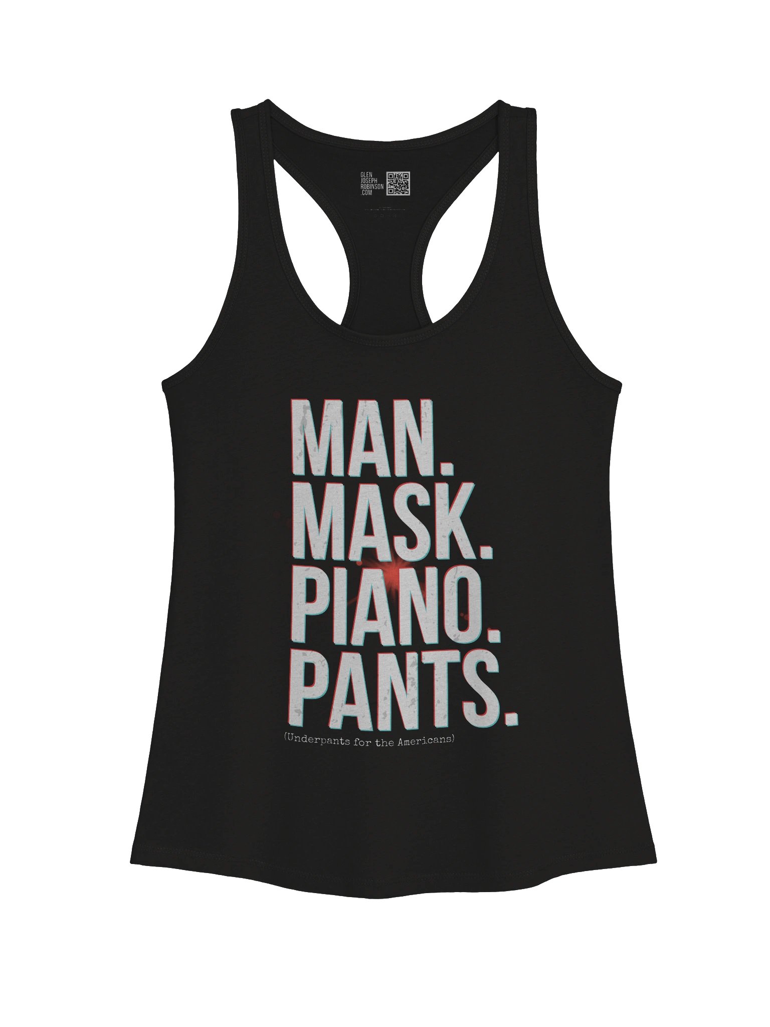 *BRAND NEW* Man. Mask. Piano. Pants. Racerback Tank Top (Version 2) product image (1)