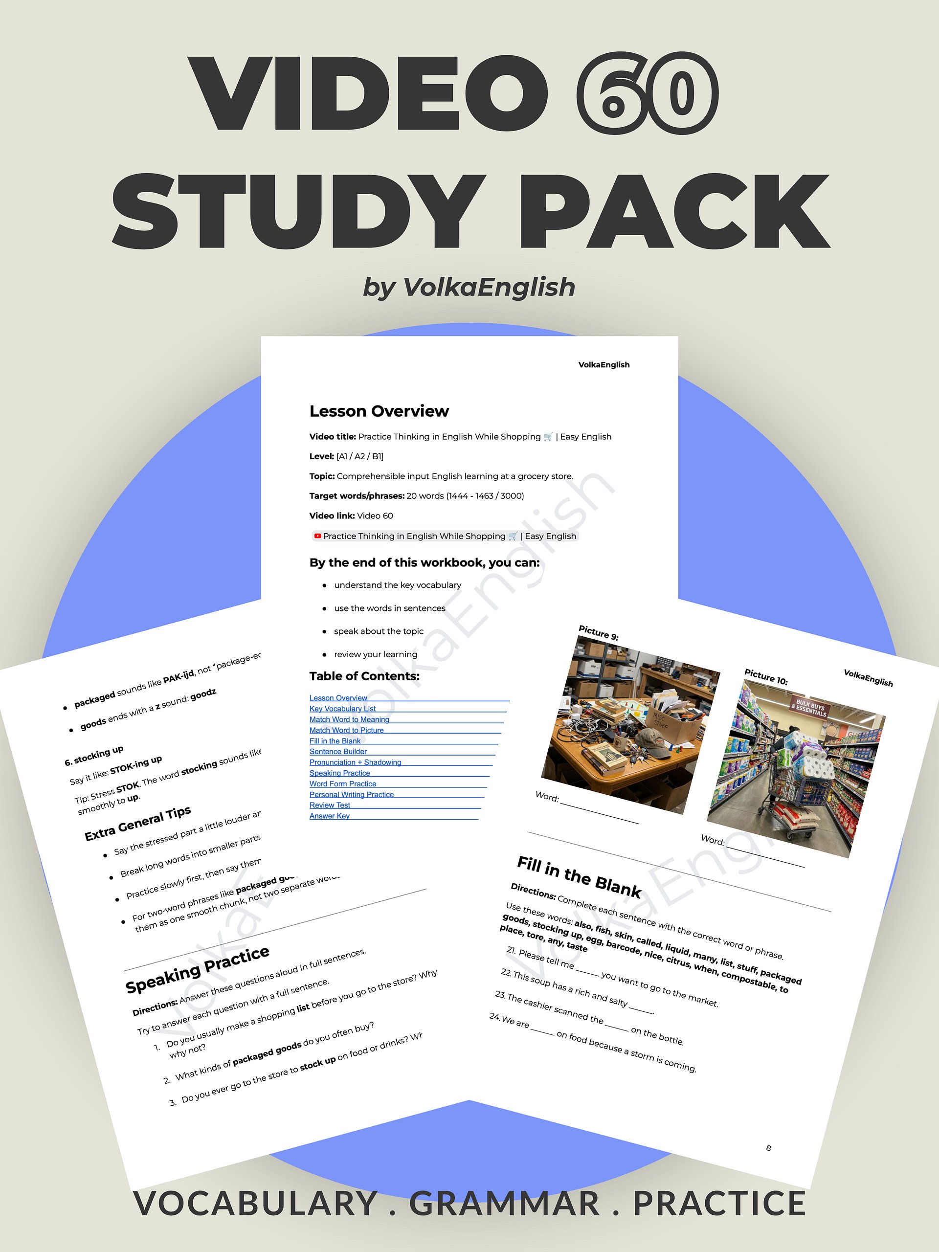 Practice Thinking in English While Shopping 🛒 | Easy English - Video 60 Study Pack product image (1)