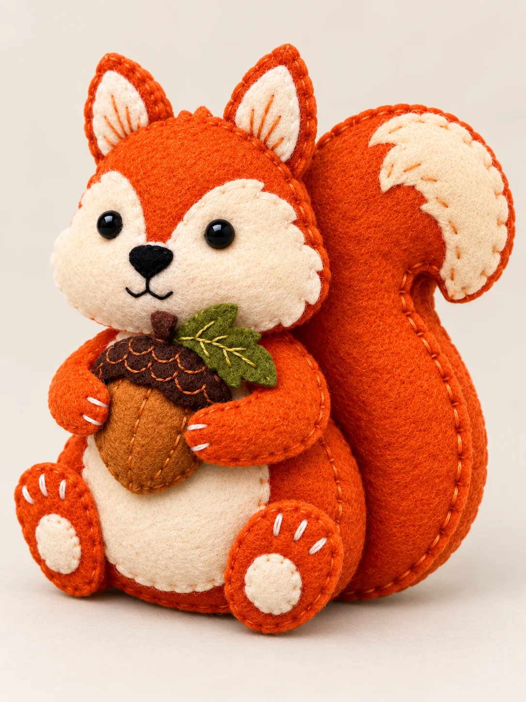 Handmade Felt Squirrel with Acorn – Woodland Animal Decor product image (6)