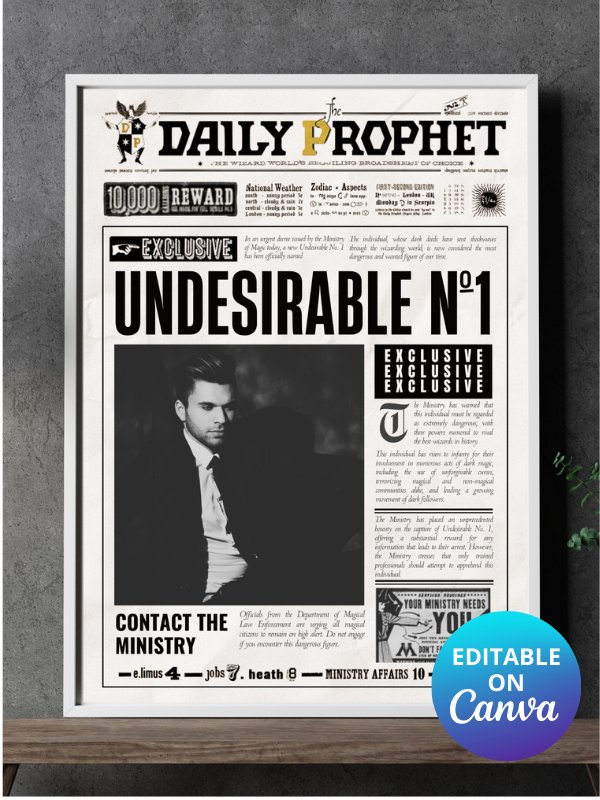 Magical Undesirable Number 1 Newspaper 100% Customizable Template Bundle product image (1)