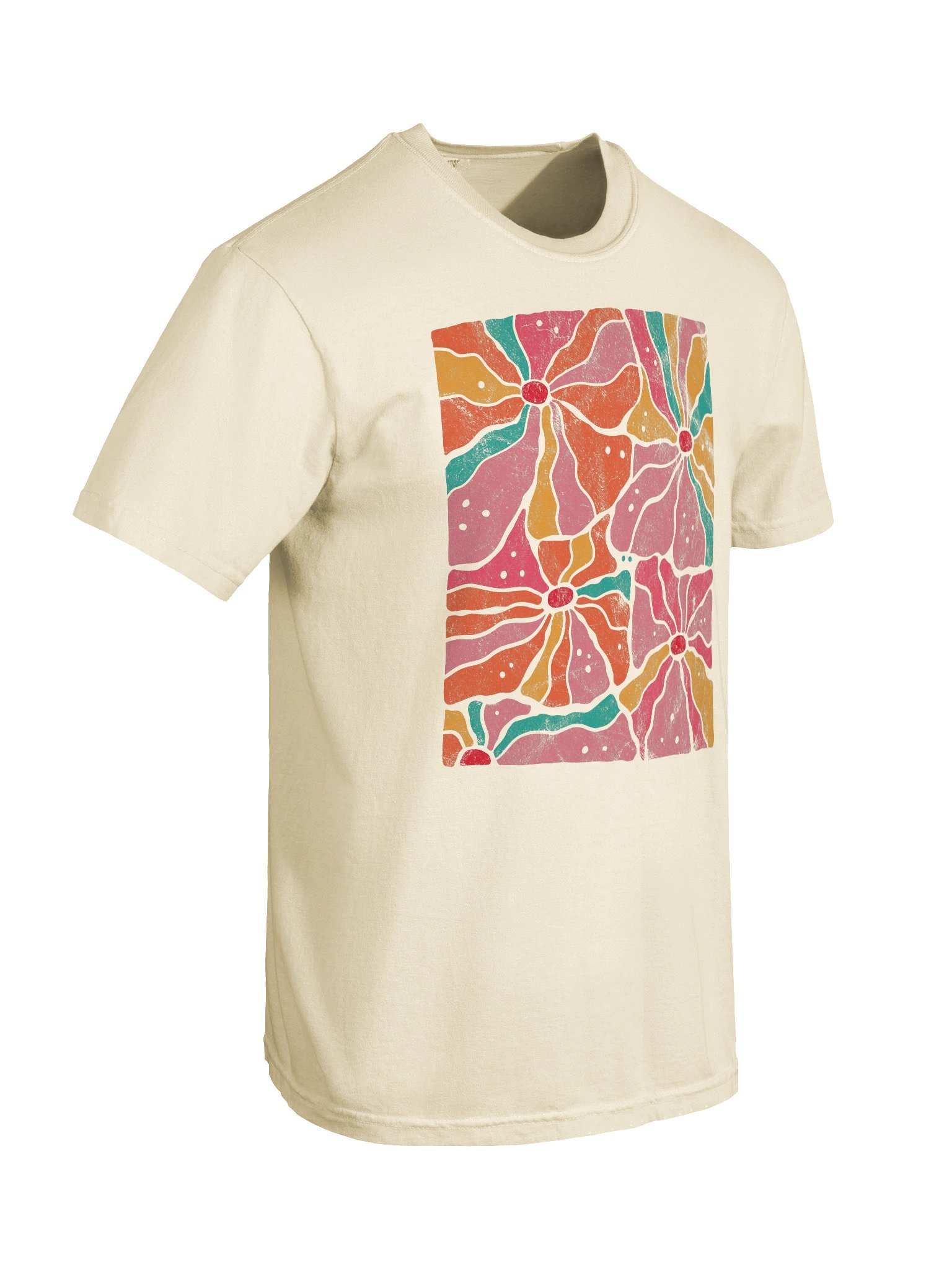 Retro Abstract Flower Shirt – Bold Boho Floral Pattern Aesthetic Tee product image (9)