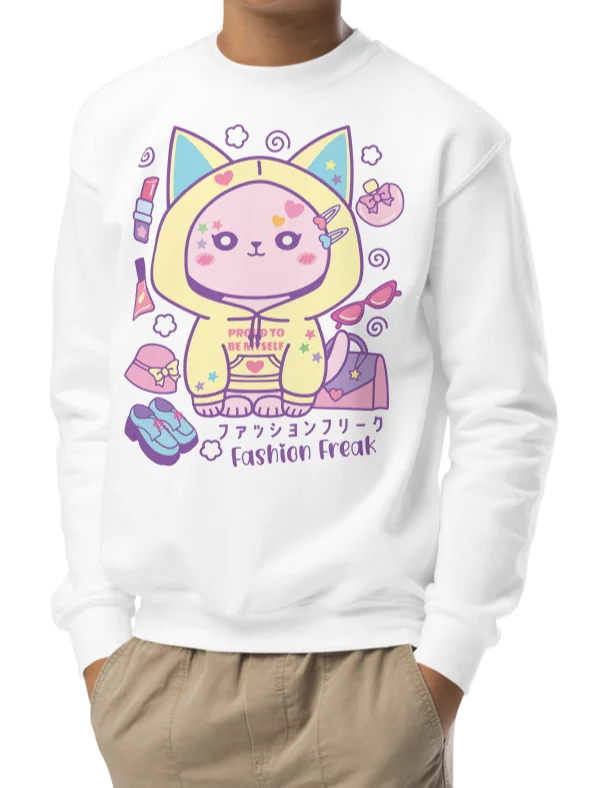 Fashion Freak Cat - Unisex Youth Sweatshirt product image (2)