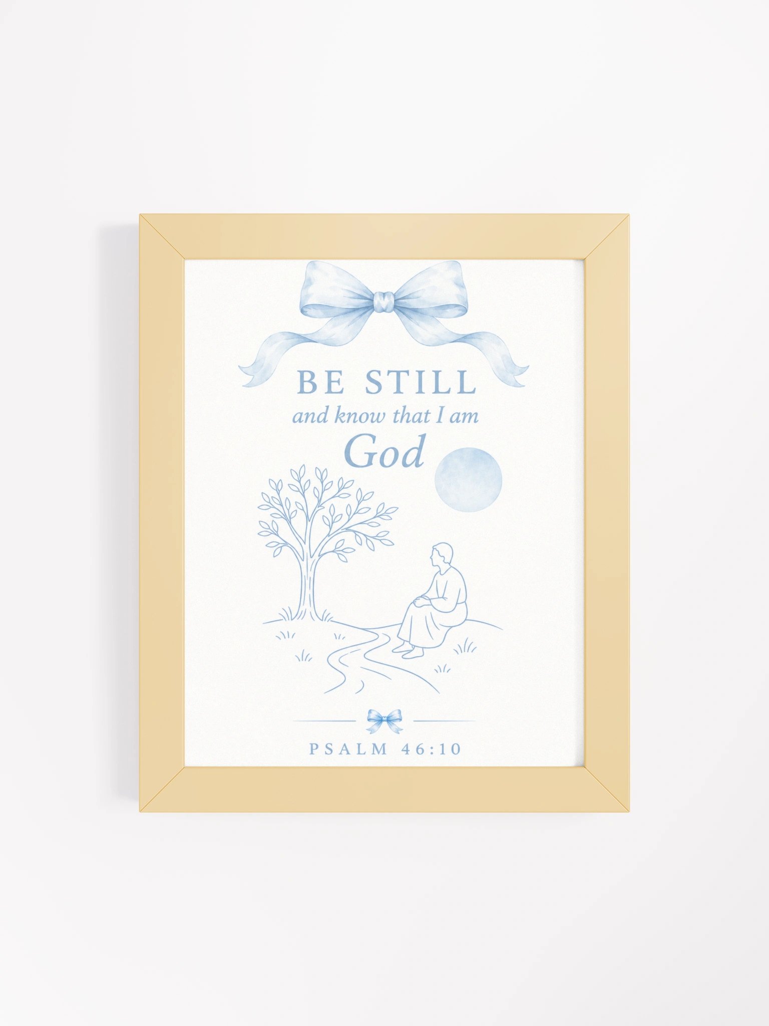 Be Still And Know That I Am God Psalm 46:10 Religious | Blue Coquette Framed Christian Wall Art product image (4)