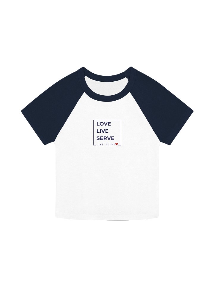 Embroidered LOVE. LIVE. SERVE. Vintage Ringer Tee product image (1)