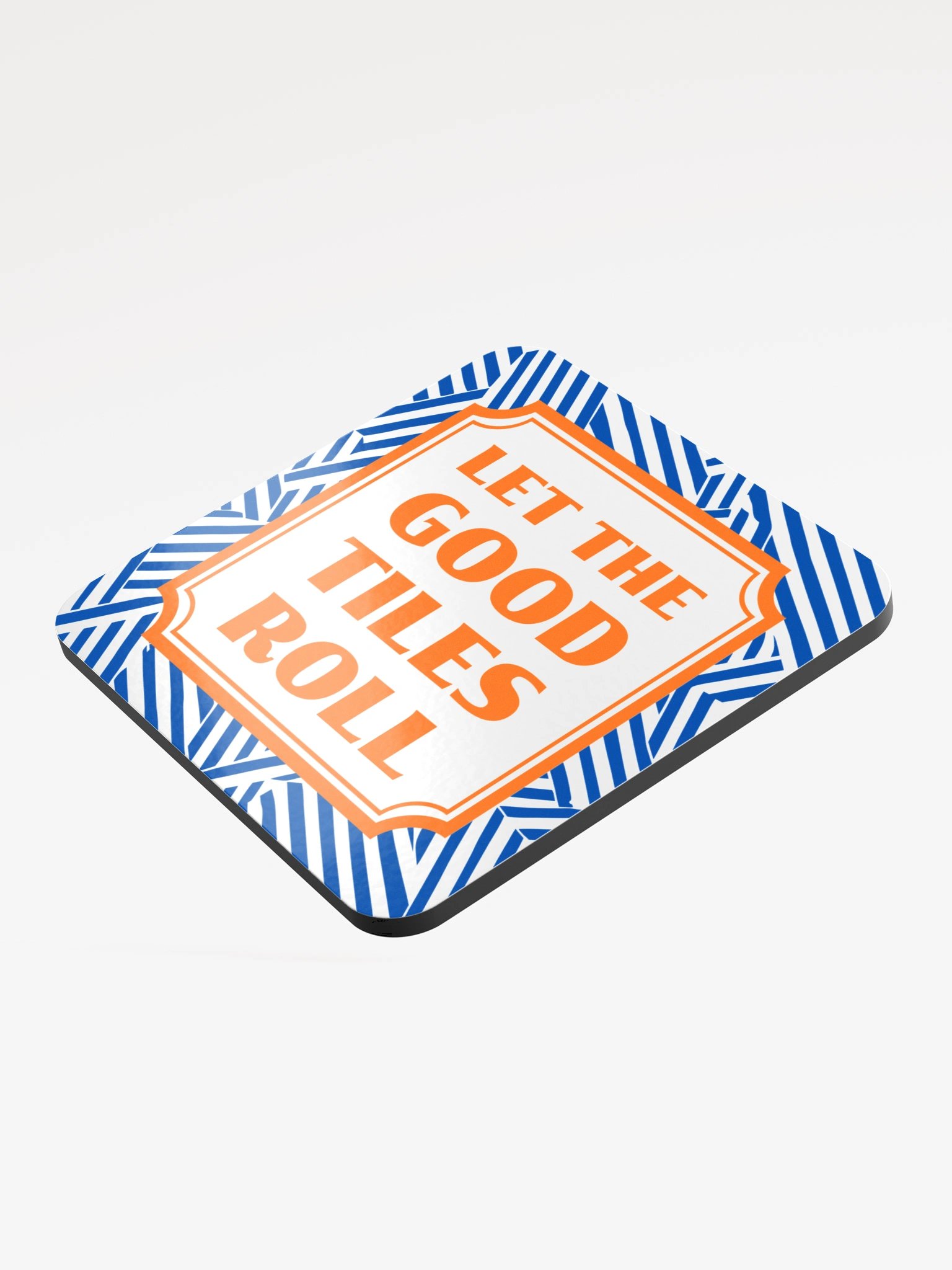 Let the Good Tiles Roll Coaster Navy Orange product image (3)