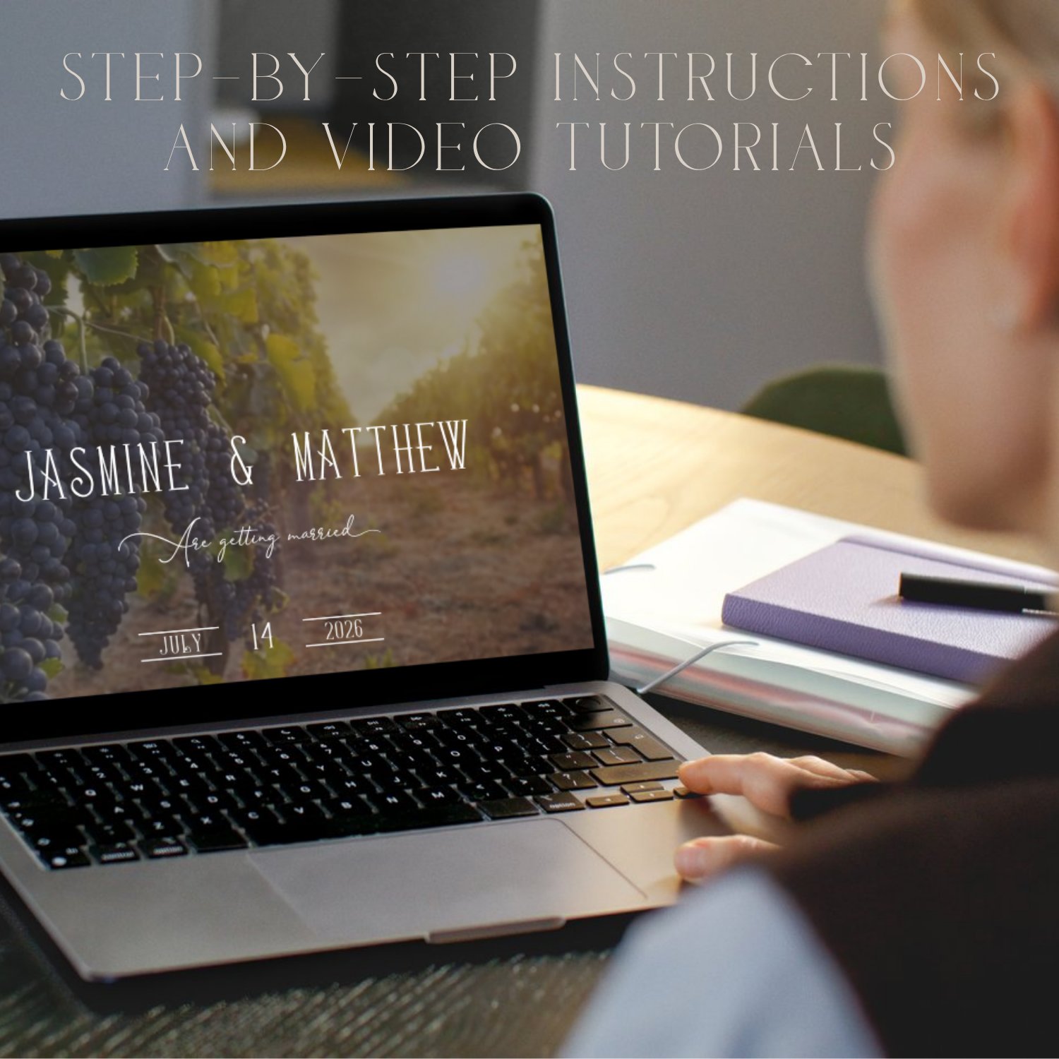 Vineyard Vows Wedding Website Template | Elegant Winery Theme | Editable Canva Template | Rustic Wine Wedding Website | RSVP Included product image (7)