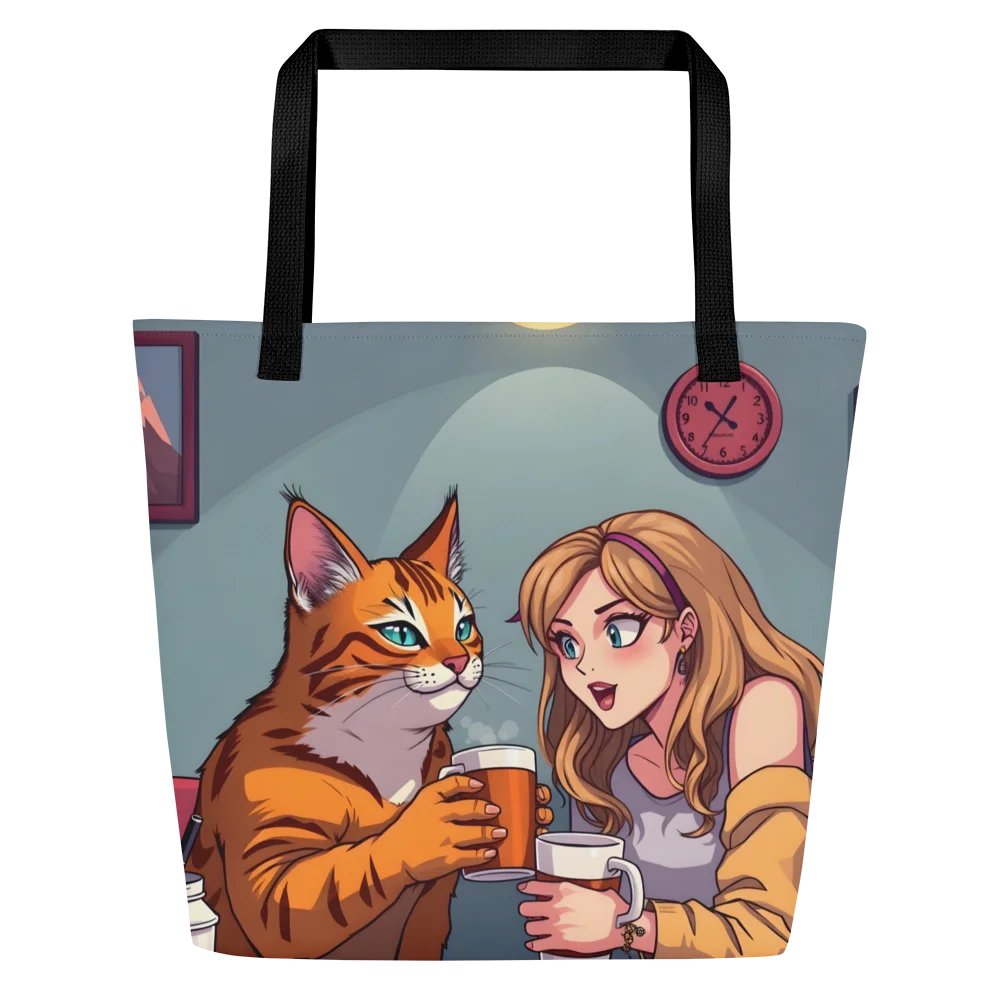 Large Tote Bag w/ Pocket-Coffee, Cuddles & Chemistry product image (3)