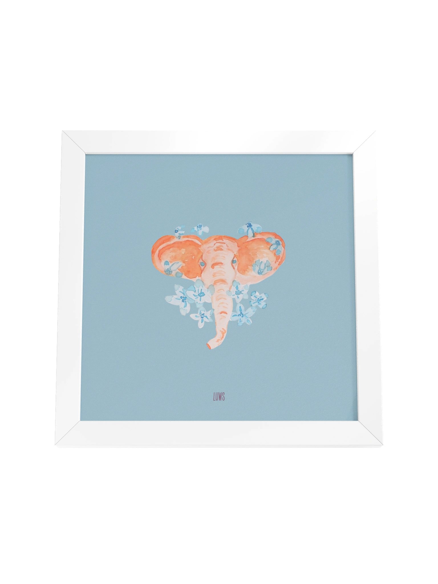 Eric, the elepant | Watercolor Elephant Floral Poster (Framed) product image (4)