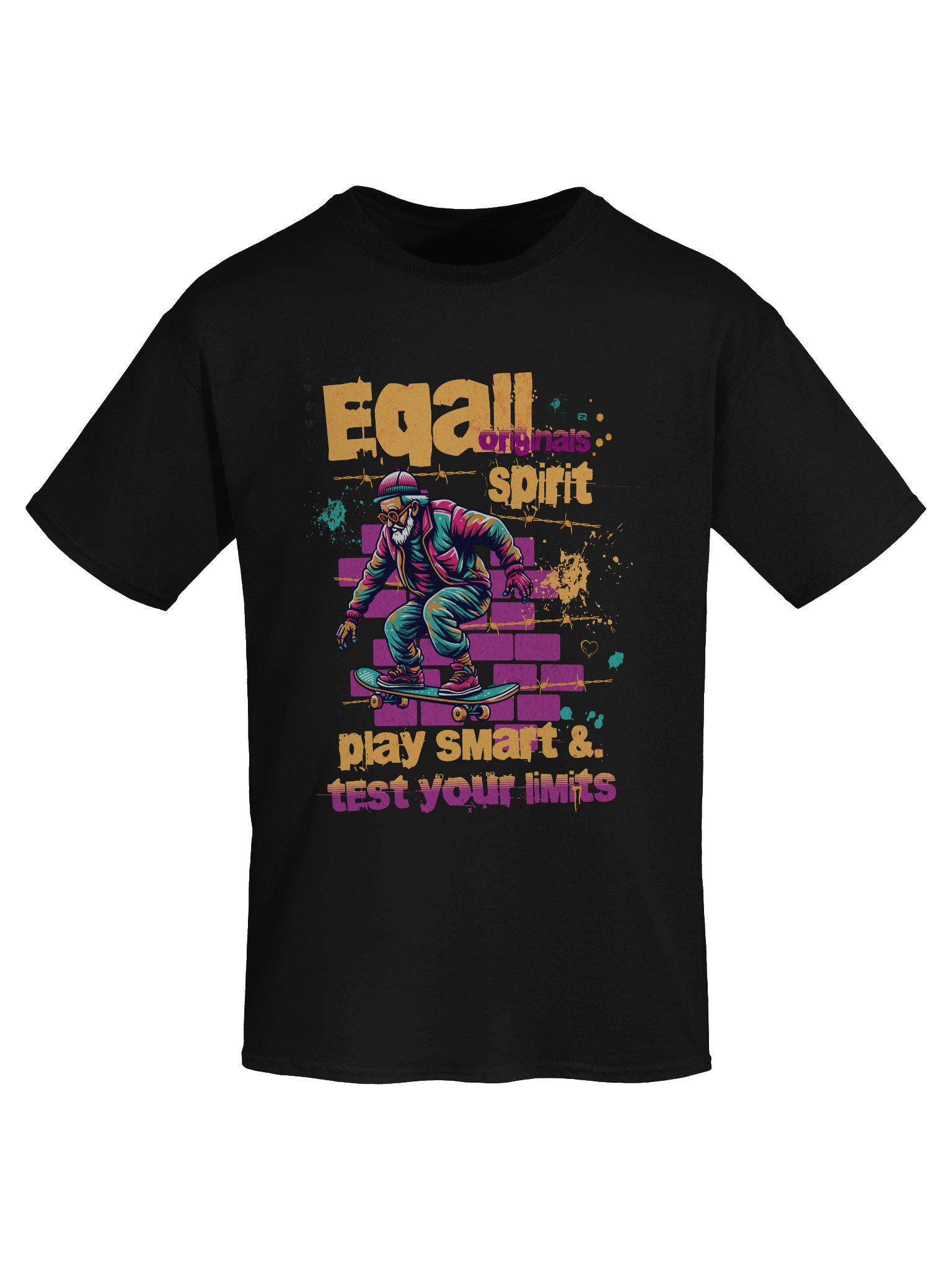 Urban Skater Vibes Heavyweight 100% Cotton T-shirt by EQALL® Originals_Pink_Orange_Turquoise product image (7)