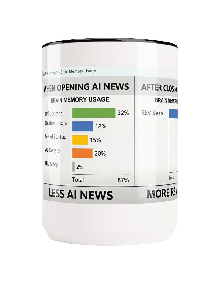 LESS AI NEWS MORE REM SLEEP Mug – AI Anxiety & Digital Wellness Humor product image (22)