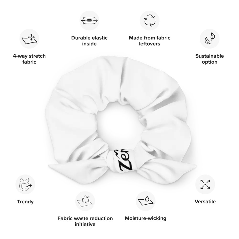 Zenith White Print Scrunchie - Eco-Friendly All-Over Design product image (12)