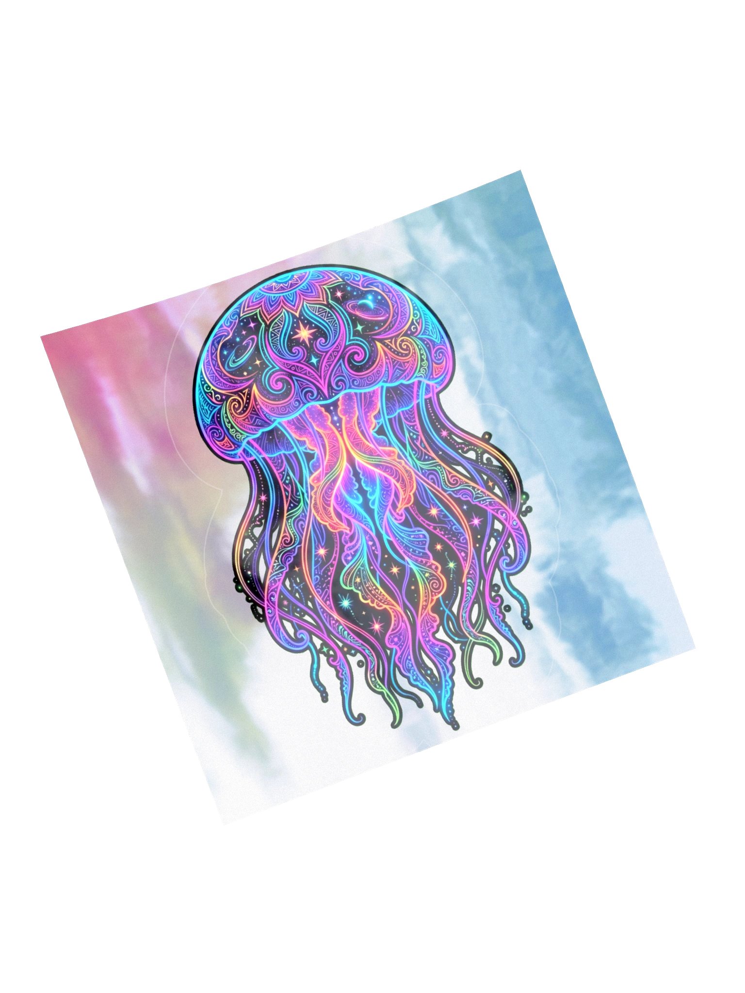 Intricate Neon Jellyfish Sticker product image (6)