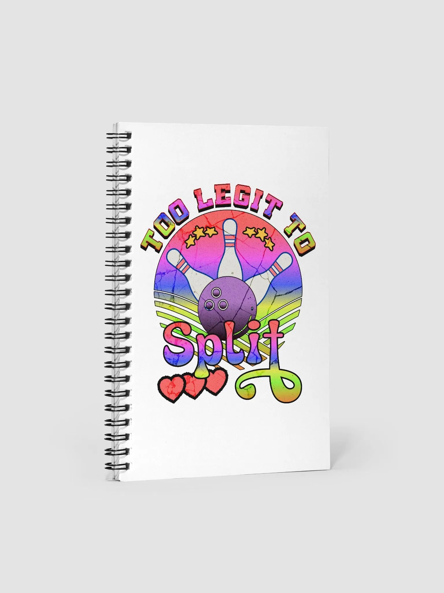 Too Legit To Split Bowling Rainbow Stars Notebook product image (1)
