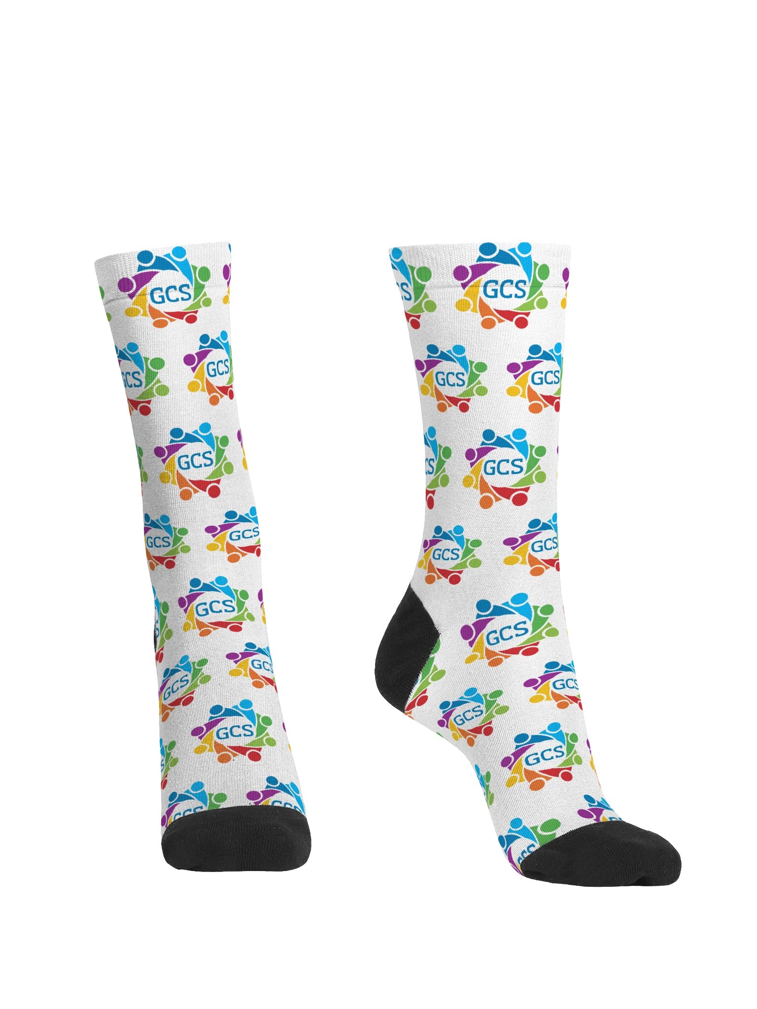 GCS Logo Pattern Crew Socks - White product image (2)