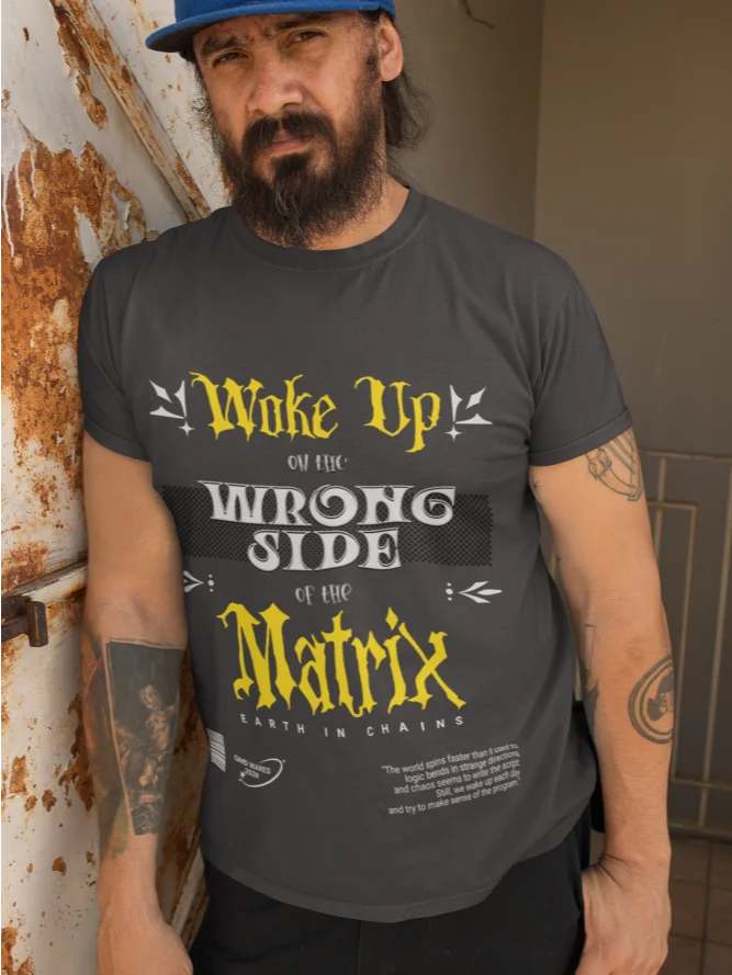Wake Up on the Wrong Side of the Matrix Cyberpunk Graphic Tee product image (3)