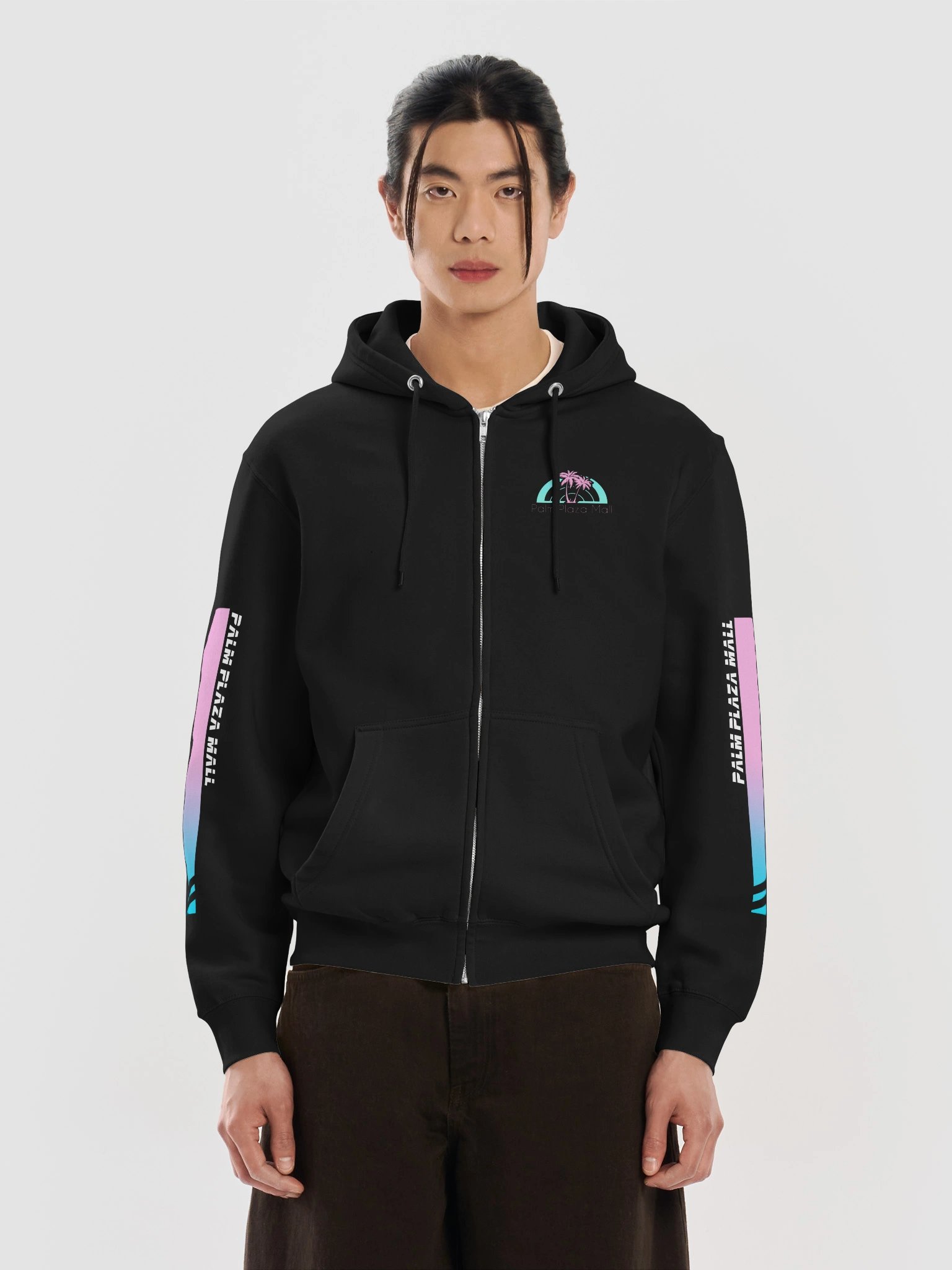 Premium Palm Plaza Mall Vaporwave Hoodie - Zip Up product image (5)