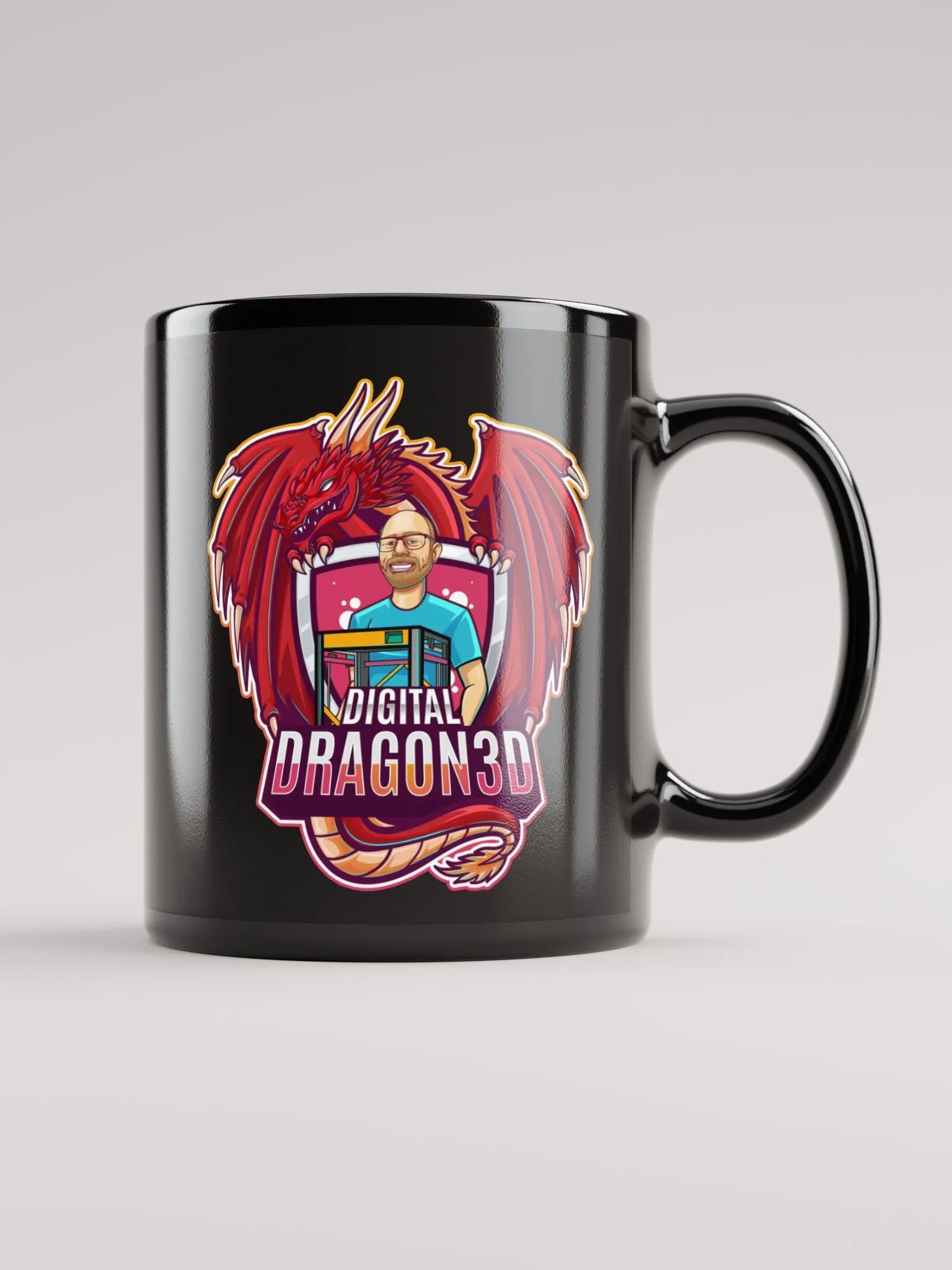 Digital Dragon 3D Coffee Mug (Dark Mode) product image (2)