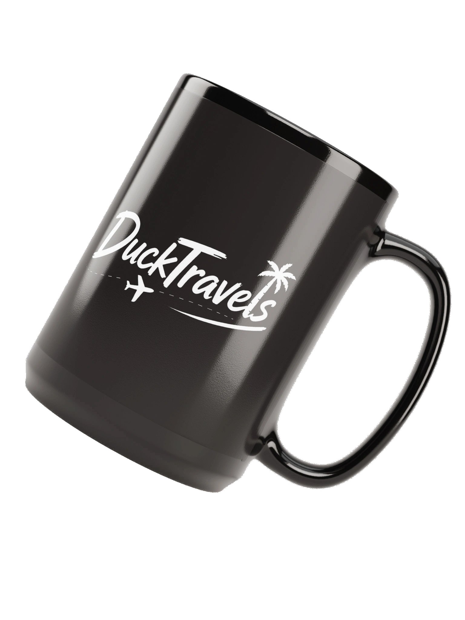 DuckTravels® “Anybody Want Cawfee?!” Black Glossy Mug – 15 oz product image (6)