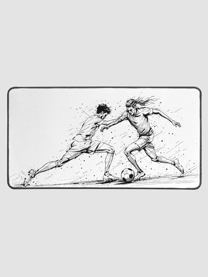 Dynamic Soccer Match Sketch Desk Mat - Bold Sports Art product image (1)