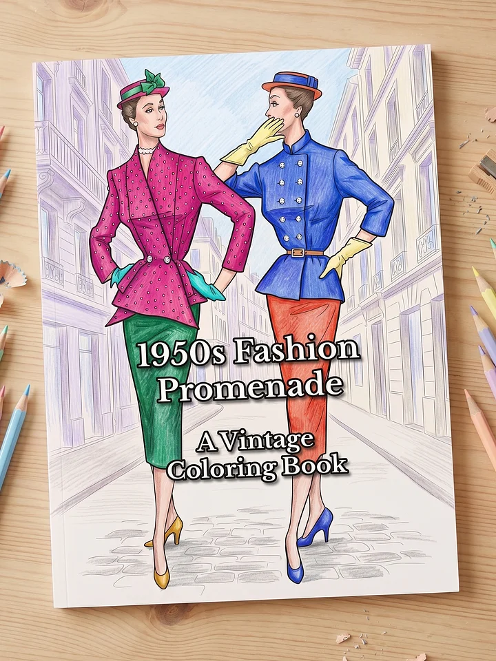 1950s Fashion Promenade · A Vintage Coloring Book product image (2)