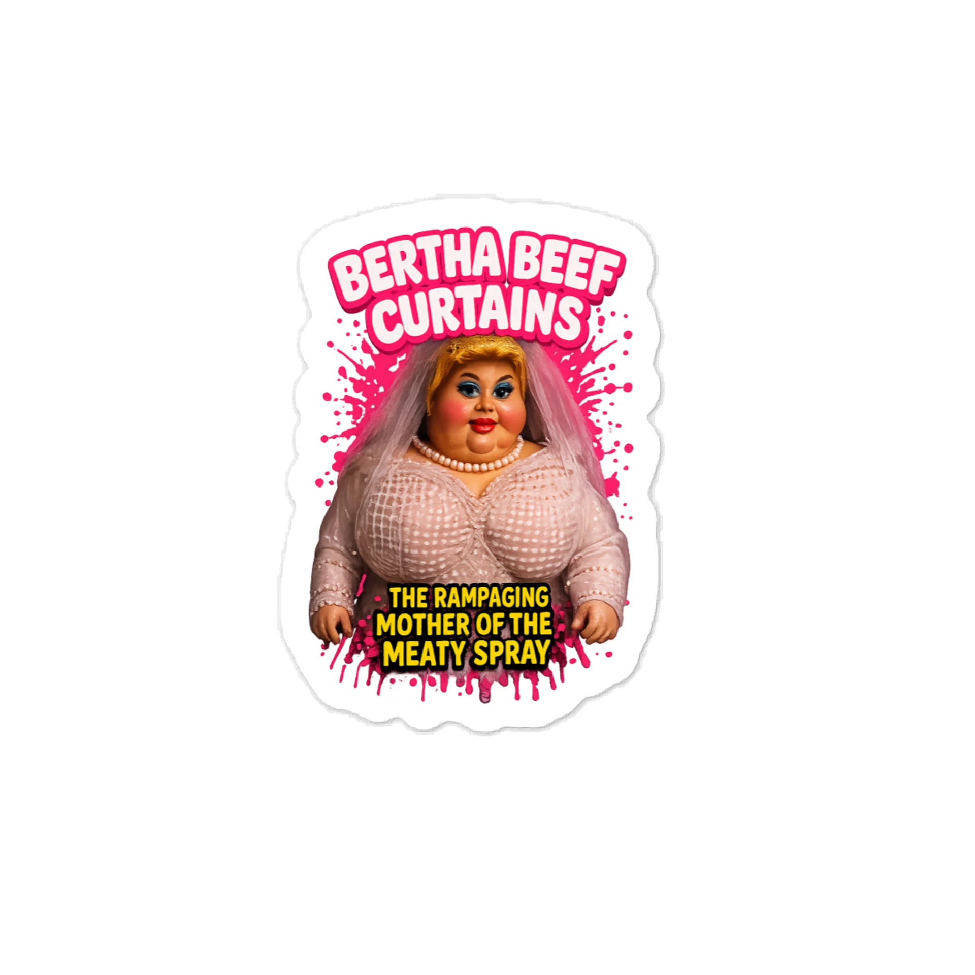 666 Toys | Bertha Beef Curtains | The Rampaging Mother Of The Meaty Spray | Kiss-Cut Vinyl Decals product image (1)