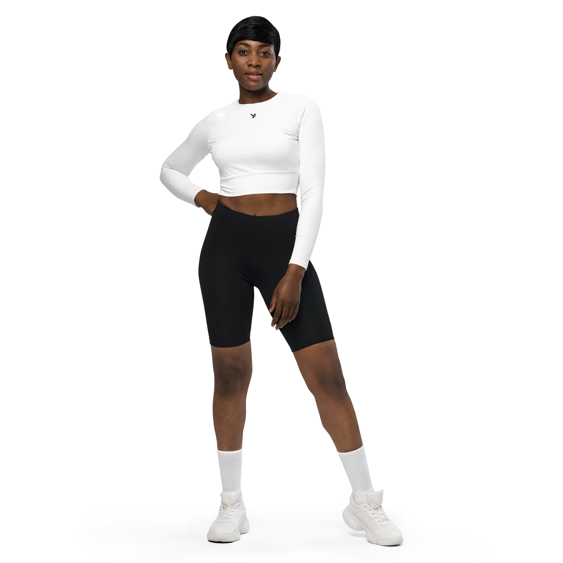 YKEN Womens Signature Long Sleeve Crop Top product image (1)