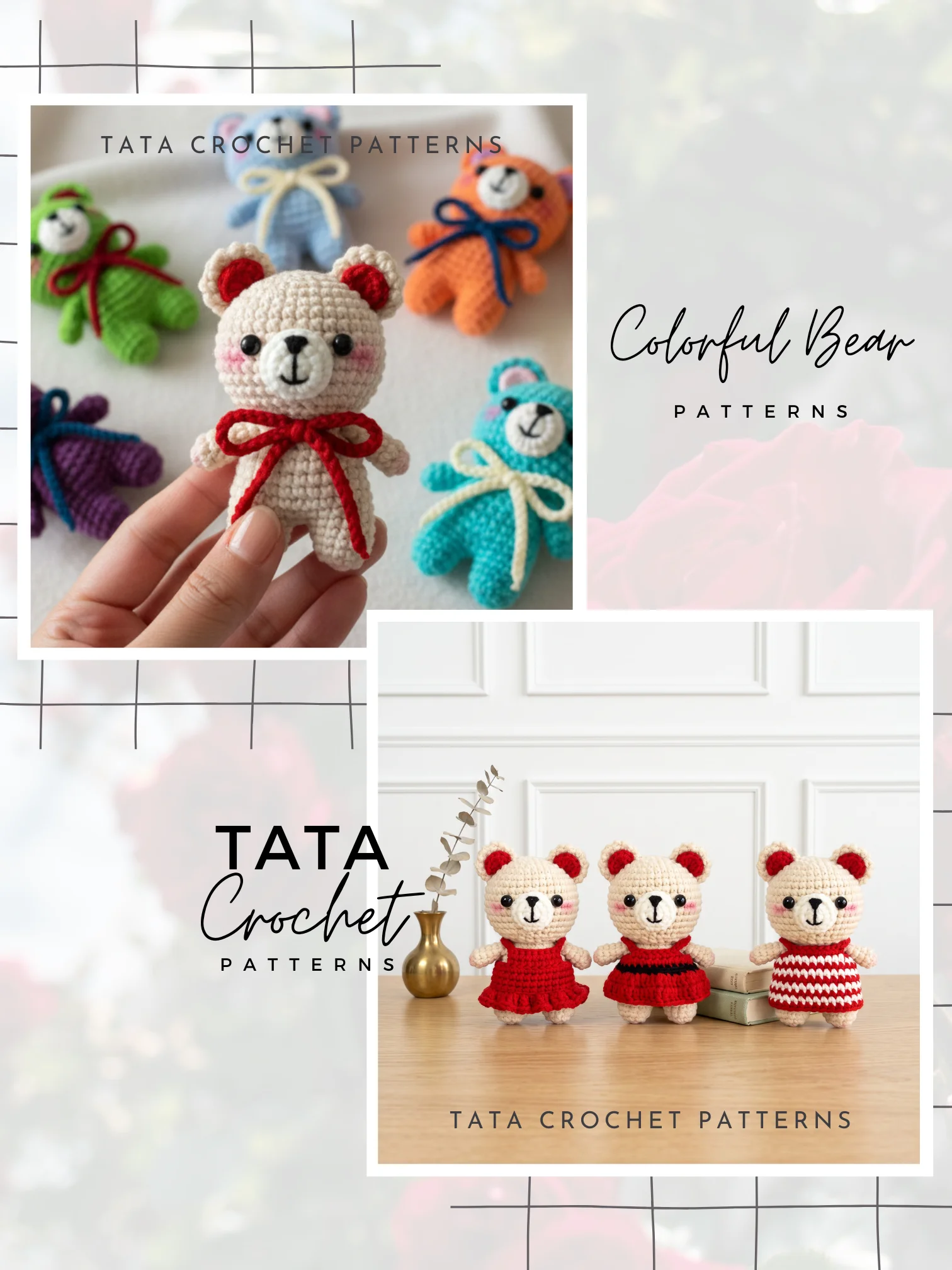 PDF Pattern | Colorful Crochet Bear with Removable Outfits product image (1)