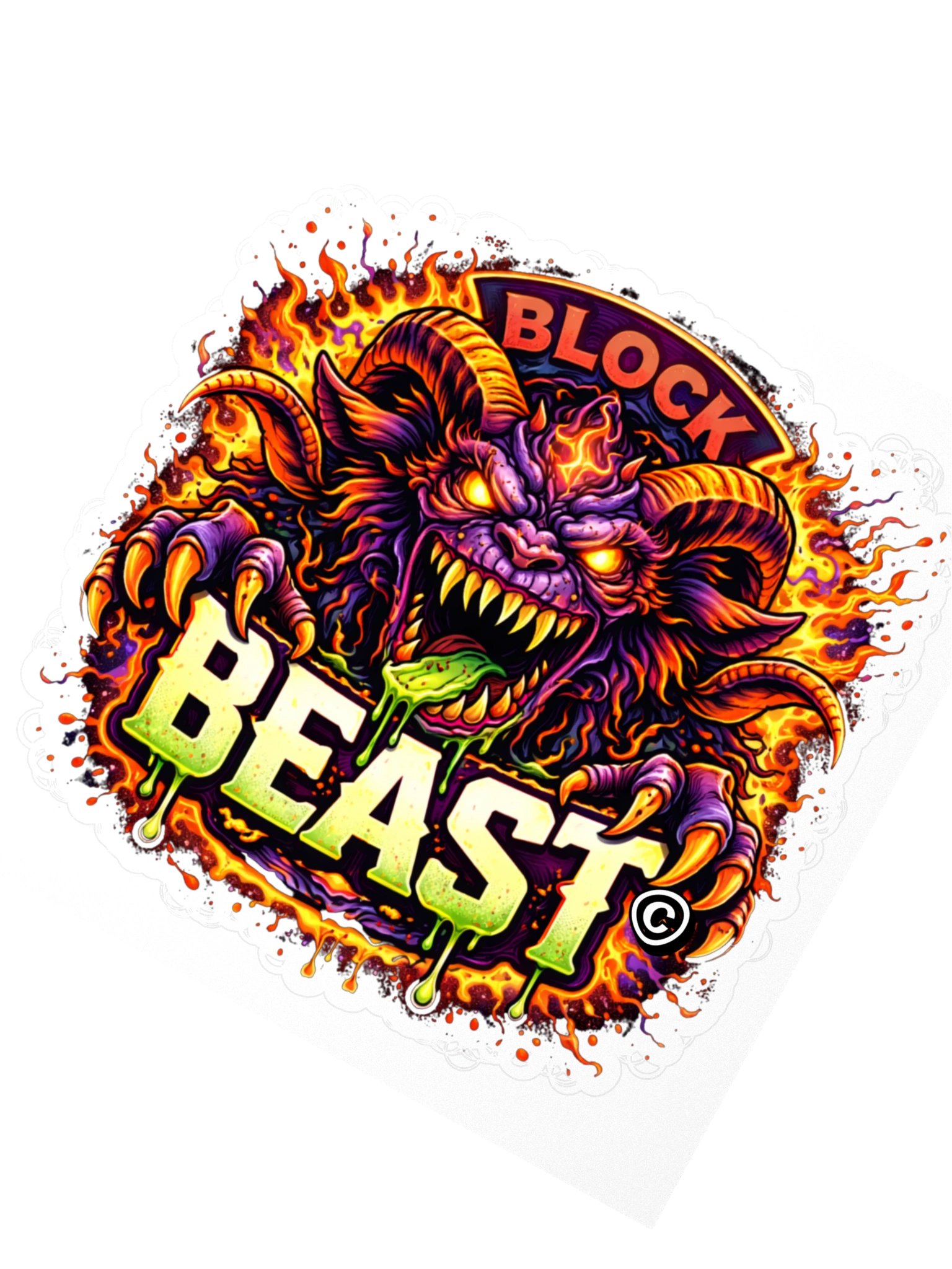 BLOCK BEAST — Neon Fury Sticker Cut product image (2)
